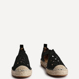 Jillian Black Faux Suede Espadrille Sandals