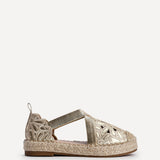 Jillian Gold Faux Leather Espadrille Sandals