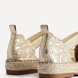 Jillian Gold Faux Leather Espadrille Sandals