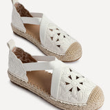 Jillian White Faux Leather Espadrille Sandals