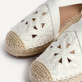 Jillian White Faux Leather Espadrille Sandals