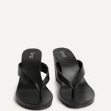 Joia Black Wedge Mules