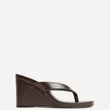 Joia Brown Wedge Mules