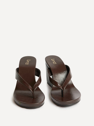 Joia Brown Wedge Mules