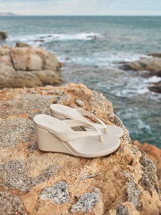 Joia Ivory Wedge Mules