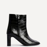 Jonas Black Croc Patent Heeled Ankle Boots