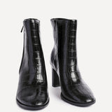Jonas Black Croc Patent Heeled Ankle Boots