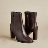 Jonas Brown Block Heeled Ankle Boots