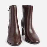 Jonas Brown Block Heeled Ankle Boots
