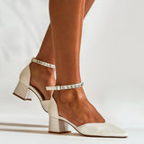 Jordana Bridal Ivory Satin Court Heels