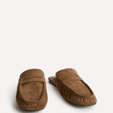 Journal Tan Ruched Square Toe Mules