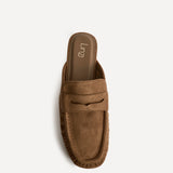 Journal Tan Ruched Square Toe Mules