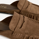 Journal Tan Ruched Square Toe Mules