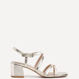 Jovanna Gold Strappy Heeled Sandals