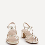 Jovanna Gold Strappy Heeled Sandals