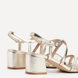 Jovanna Gold Strappy Heeled Sandals