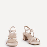 Jovanna Nude Strappy Heeled Sandals