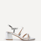 Jovanna Silver Strappy Heeled Sandals