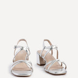 Jovanna Silver Strappy Heeled Sandals