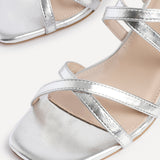 Jovanna Silver Strappy Heeled Sandals