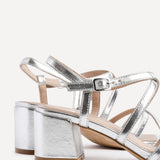 Jovanna Silver Strappy Heeled Sandals
