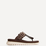 Jovelle Brown Woven Toe Post Flat Sandal