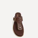 Jovelle Brown Woven Toe Post Flat Sandal