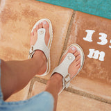 Jovelle Ivory Woven Toe Post Flat Sandal