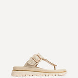 Jovelle Ivory Woven Toe Post Flat Sandal