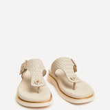 Jovelle Ivory Woven Toe Post Flat Sandal