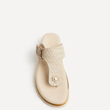 Jovelle Ivory Woven Toe Post Flat Sandal