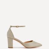 Jude Gold Glitter Court Heels