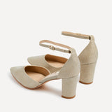Jude Gold Glitter Court Heels