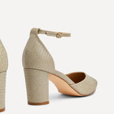 Jude Gold Glitter Court Heels