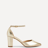 Jude Gold Faux Leather Court Heels