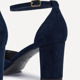Jude Navy Faux Suede Court Heels