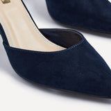 Jude Navy Faux Suede Court Heels