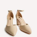 Jude Nude Faux Leather Court Heels