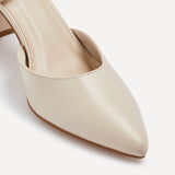 Jude Nude Faux Leather Court Heels