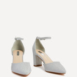 Jude Silver Glitter Court Heel