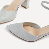 Jude Silver Glitter Court Heel