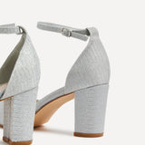 Jude Silver Glitter Court Heel