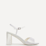 Juliette Bridal Ivory Satin Block Heeled Sandals