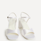 Juliette Bridal Ivory Satin Block Heeled Sandals