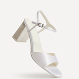 Juliette Bridal Ivory Satin Block Heeled Sandals