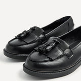 Kassidy Wide Fit Black Faux Loafers