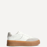 Kaia White and Grey Faux Leather Trainers