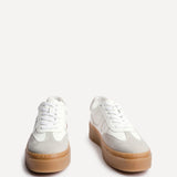 Kaia White and Grey Faux Leather Trainers