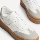 Kaia White and Grey Faux Leather Trainers