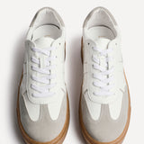 Kaia White and Grey Faux Leather Trainers